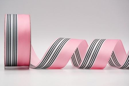 Cinta de diseño satinado rosa y blanco a medias_K1765-209